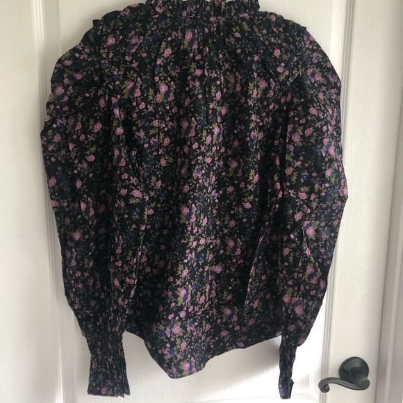 Brand New Free People Meant to Be Blouse Black Camo‎ For Women Size Small - Picture 6 of 8